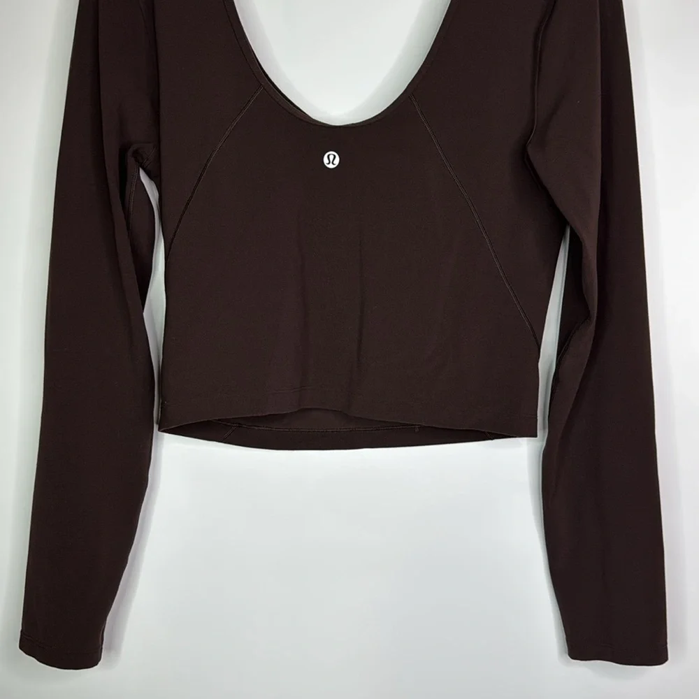 Lululemon Align Long Sleeve Brown Crop Top Size 8